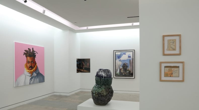 Installation view of "Stop & Stare," a 17-artist group exhibit on view at UTA Artist Space through May 4.