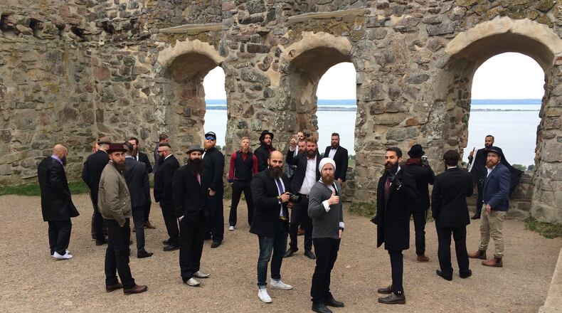 The Bearded Villains gather at the Braehus castle ruins / courtesy Andreas Fransson on Facebook