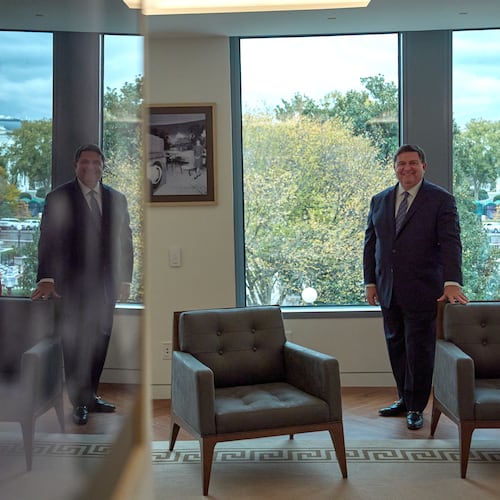 Stewart McLaurin, president of the White House Historical Association, poses for a portrait after speaking about the history of the East Wing of the White House, construction of a new ballroom, and President John Adams moving into the White House, during an interview with The Associated Press, Tuesday, Oct. 28, 2025, in Washington. (AP Photo/Jacquelyn Martin)