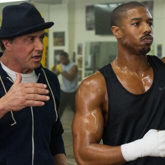 Sylvester Stallone, left, and Michael B. Jordan in “Creed.” (Barry Wetcher/Warner Bros. Entertainment and MGM)