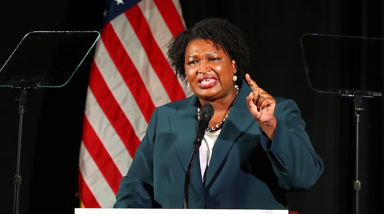 080922 Atlanta: Democratic nominee for Governor Stacey Abrams makes her economic address outlining her vision for Georgia’s economy on Tuesday, August 9, 2022, in Atlanta.   “Curtis Compton / Curtis Compton@ajc.com