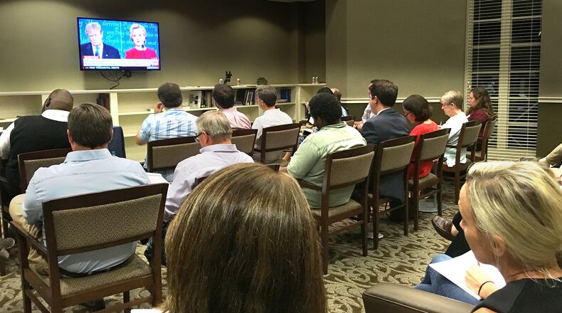 North Carolina voters watch the first debate.