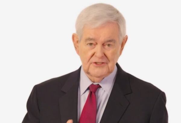 Former House Speaker Newt Gingrich appears in a new ad endorsing Republican Rick Jackson for governor. (Screenshot)