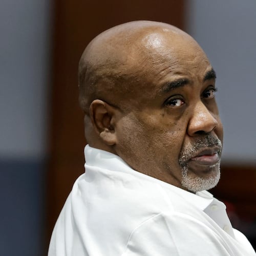 Duane Davis appears in court during the third day of jury selection in his murder trial, related to the 1996 killing of rapper Tupac Shakur, at Clark County District Court Regional Justice Center on Wednesday, Aug. 12, 2026, in Las Vegas. (Steve Marcus/Las Vegas Sun via AP, Pool)