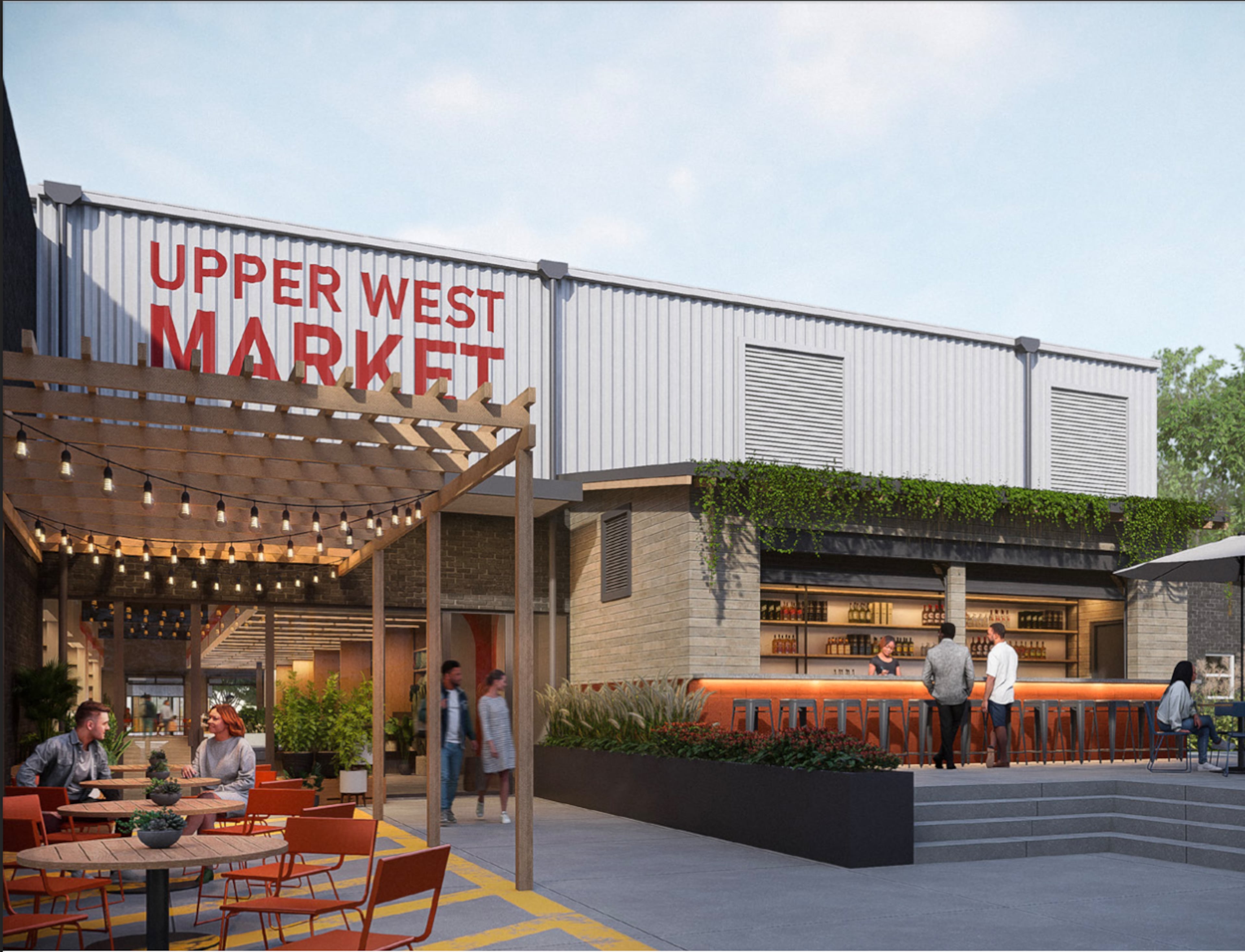Upper West Market will open in west Midtown with vendors offering produce, meat, baked goods and other food products. (Rendering courtesy of Robles Partners)