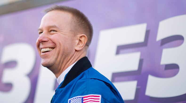 Expedition 47 Commander Tim Kopra will be calling Columbia University students from the International Space Station in April. (Photo by NASA/ Joel Kowsky via Getty Images)