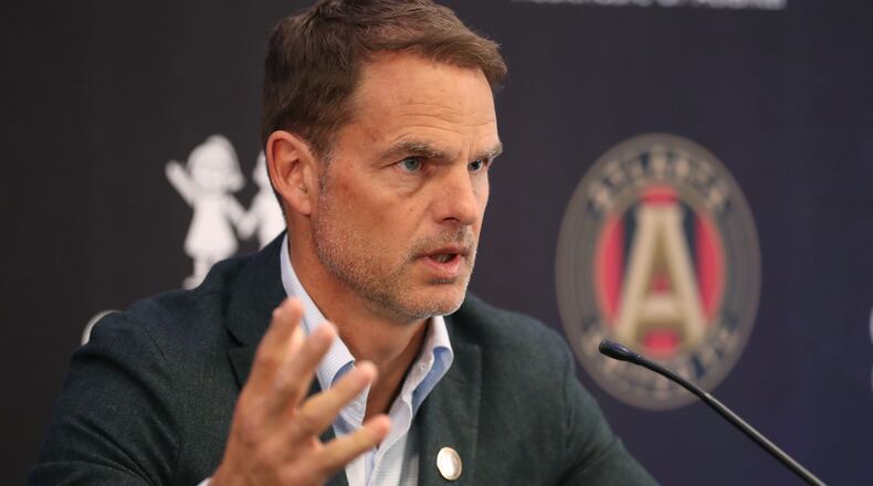 Atlanta United's new head coach Frank de Boer speaks to members of the media Monday, Jan. 14, 2019, at the Children's Healthcare of Atlanta Training Ground in Marietta.