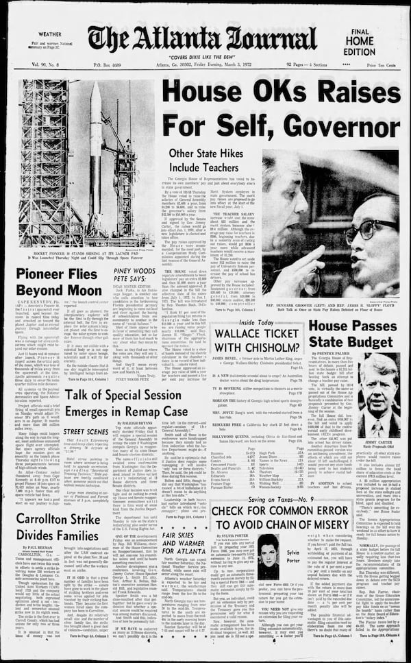 The Atlanta Journal — Pioneer flies beyond the moon.