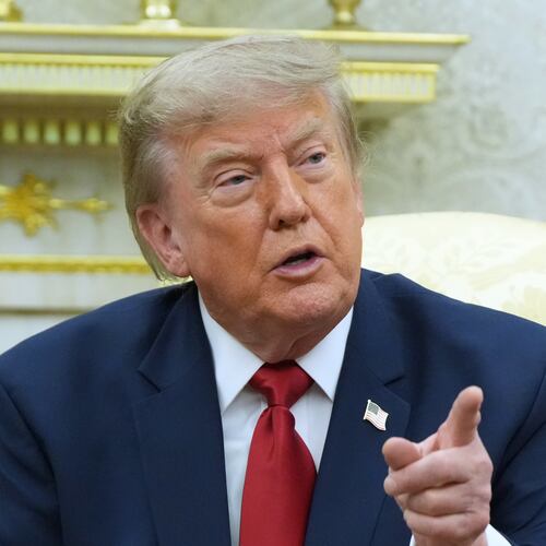President Donald Trump speaks as he meets with Iraq’s prime minister in the White House on Tuesday, July 14, 2026, in Washington, D.C. (Julia Demaree Nikhinson/AP)