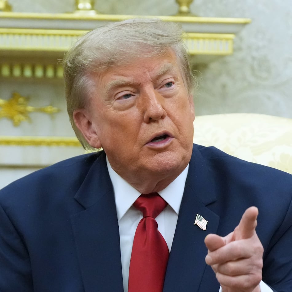 President Donald Trump speaks as he meets with Iraq’s prime minister in the White House on Tuesday, July 14, 2026, in Washington, D.C. (Julia Demaree Nikhinson/AP)