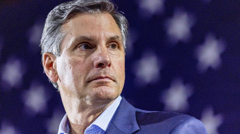 Derek Dooley, a Republican candidate for Senate in Georgia, attends an Atlanta Young Republicans event in February. (Alyssa Pointer/AP)