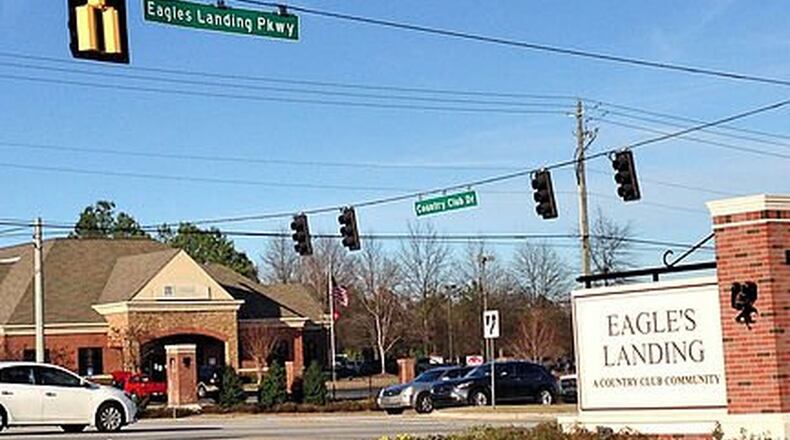 Intersection of Eagles Landing Parkway and Country Club Drive which would be part of the new proposed city of Eagles Landing in Henry County.
