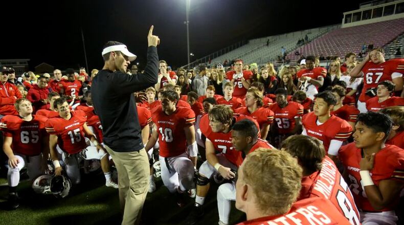 GAC coach Greg Hardy and the Spartans are favorites to reach the Class AA finals for a possible rematch of last year's championship game with Benedictine. (Jason Getz/AJC)