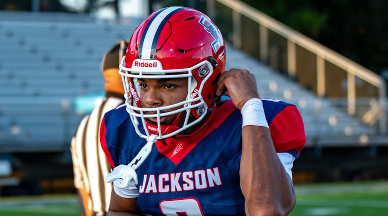 Jackson running back Danarri Brown scored nine touchdowns in a game Sept. 4, 2026, against Union Grove. (Katie Stewart)