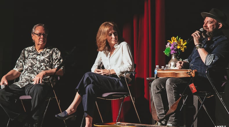 Playwright Phillip DePoy (left), director Susan V. Booth and songwriter Kristian Bush crafted the Appalachian mystery "Darlin' Cory" in what DePoy calls the most collaborative theatrical project he's ever been part of. Photo: Aniska Tonge