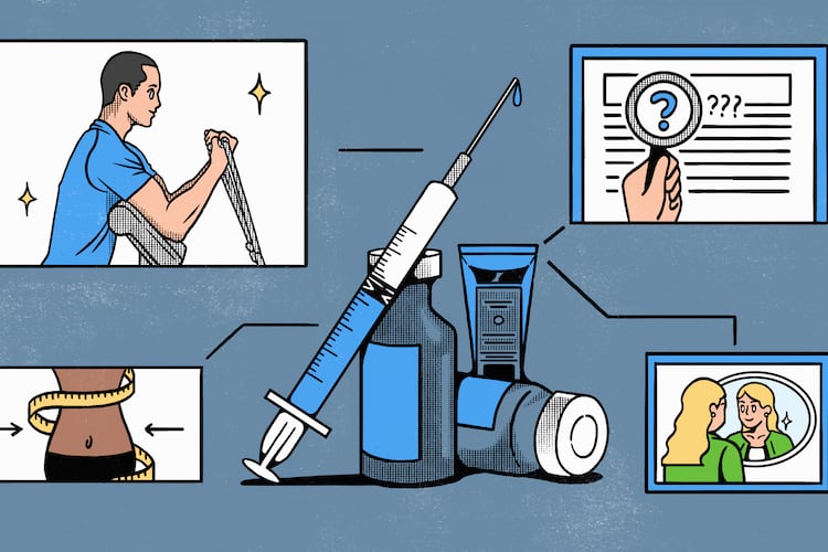 From anti-aging skin care to weight-loss treatments, peptides have quickly moved into the spotlight. Georgia medical experts weigh in on their benefits and risks. (Illustration: Broly Su/AJC)