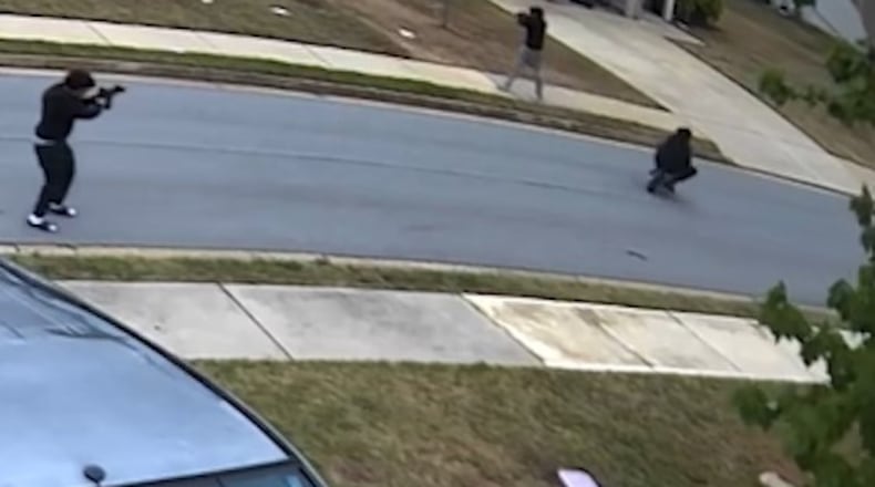 A home camera captured students wearing all black playing the "Senior Assassin" game in a Paulding County neighborhood. (Courtesy of Paulding County Sheriff's Office)