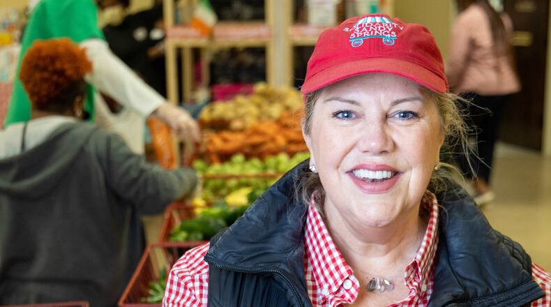 Portrait of Solidarity Sandy Springs founder Jennifer Barnes in the food distribution store at First Methodist Church in Sandy Springs. For the Everyday Heroes holiday package. PHIL SKINNER FOR THE ATLANTA JOURNAL-CONSTITUTION