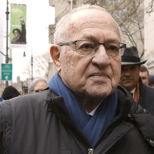 FILE - Attorney Alan Dershowitz leaves federal court,in New York, Dec. 2, 2019. (AP Photo/Richard Drew, File)