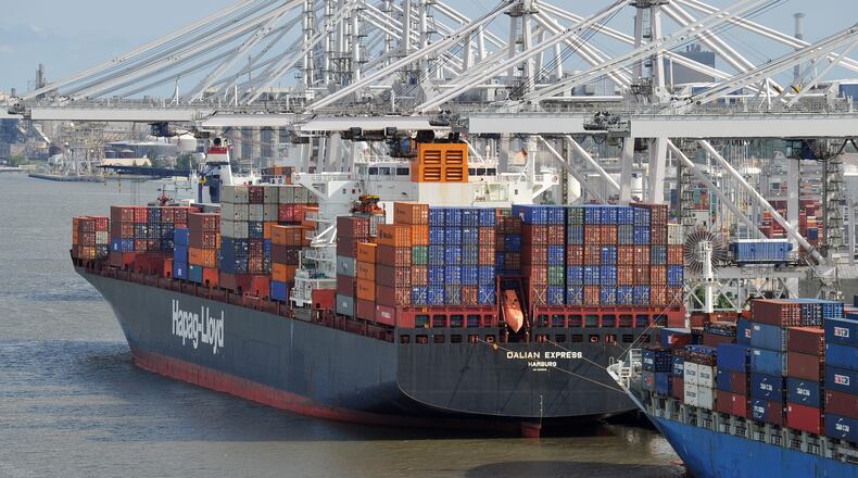 President Donald Trump’s call for $1 trillion in spending to rebuild the nation’s infrastructure has spurred Georgia officials to make a new push for federal funding for the state’s $706 million project to dredge Savannah’s port. The project, now underway, calls for deepening Savannah’s harbor and waterway from 42 feet to 47 feet to accommodate larger cargo ships passing through the Panama Canal. Archived photo by Brant Sanderlin