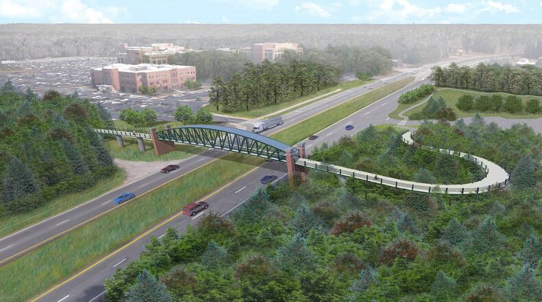 A pedestrian bridge is already planned for connecting Piedmont Fayette Hospital with areas across Ga. Hwy. 54. Courtesy City of Fayetteville