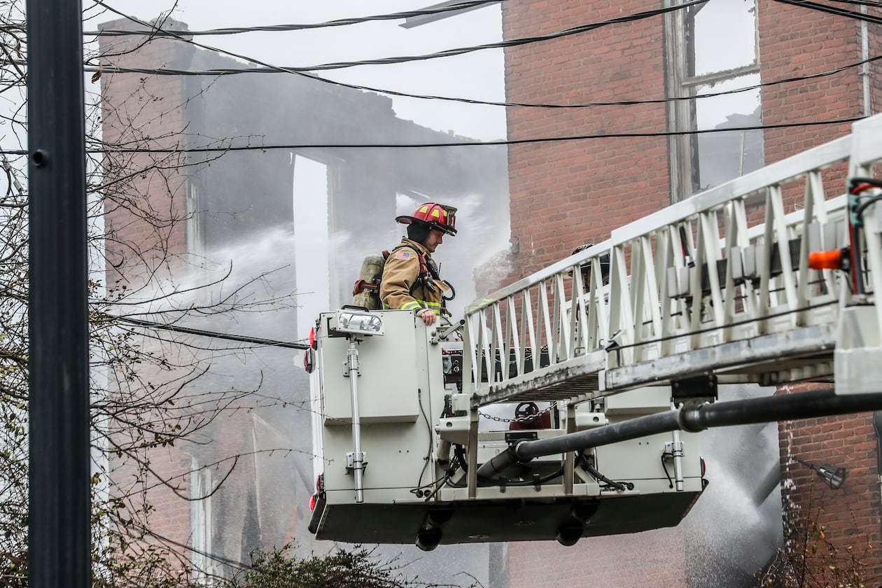 February 16, 2023 Atlanta: Firefighters battled a large blaze at a nearly 155-year-old historic building in southwest Atlanta on Thursday morning, Feb. 16, 2023 according to Channel 2 Action News. The fire broke out around 7 a.m. at the former Morris Brown College dormitory on Martin Luther King Jr. Drive and Vine Street, the station reported. It is not clear if any injuries have been reported. The building was designed by architect William Parkins and built in 1869, four years after the civil war, according to the Atlanta Preservation Center. The brick structure is located within the Atlanta University Center Historic District and was Atlanta UniversityÕs first building. It later became a dormitory for Morris Brown and was returned to Clark Atlanta University after a 2017 court ruling. A two-alarm fire previously caused damage to the historic building in 2015. At the time, fire investigators said the structure needed to be demolished due to the damage that left it unstable. Channel 2 reported that the building has remained vacant. (John Spink / John.Spink@ajc.com)