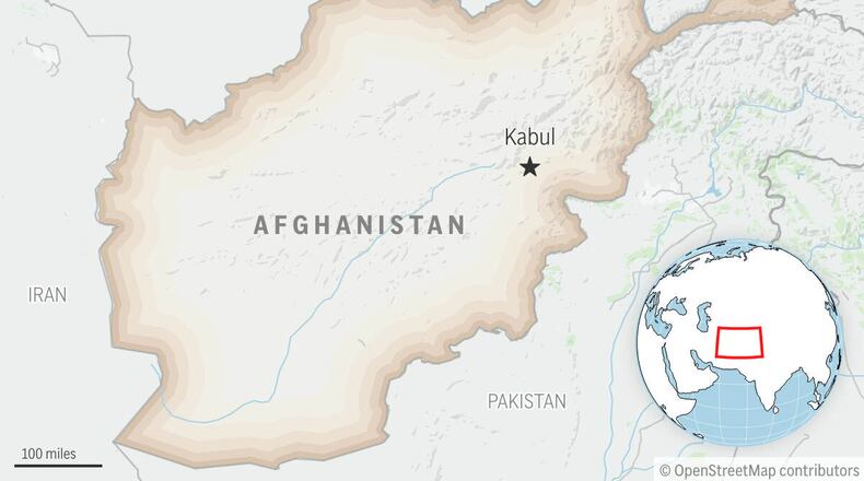 This is a locator map for Afghanistan with its capital, Kabul. (AP Photo)