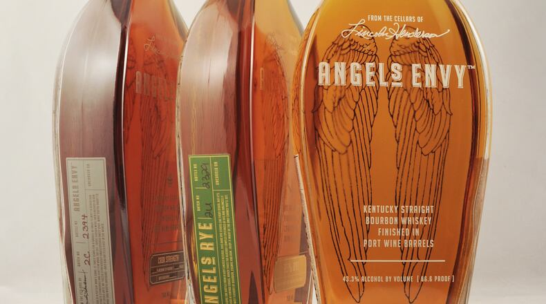 Angel's Envy whiskies are finished in hand-selected barrels. Straight Kentucky bourbon and cask strength whiskies are finished in ruby port casks, and the rye in rum barrels.
