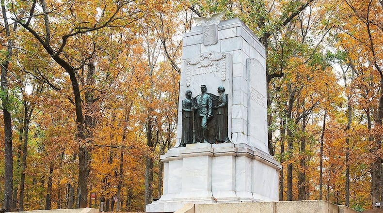 Vandals burned flags and tried to burn a war monument at Kennesaw Mountain National Battlefield Park earlier this month. (Courtesy of Kennesaw Mountain National Battlefield Park)