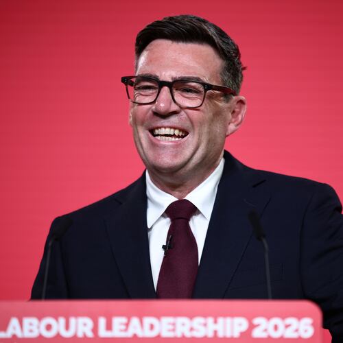 Andy Burnham speaks after being confirmed as the Labour Party's new leader and the country's next prime minister, during 'Labour's Special Conference' in central London, Friday July 17, 2026. (Henry Nicholls/Pool Photo via AP)
