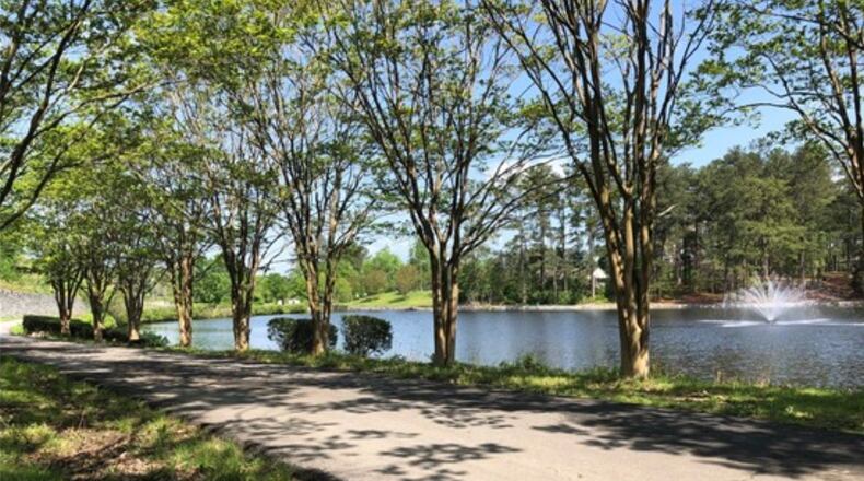The walking trail at T.W. Briscoe Park in Snellville encircles Pate Lake. (Courtesy City of Snellville)