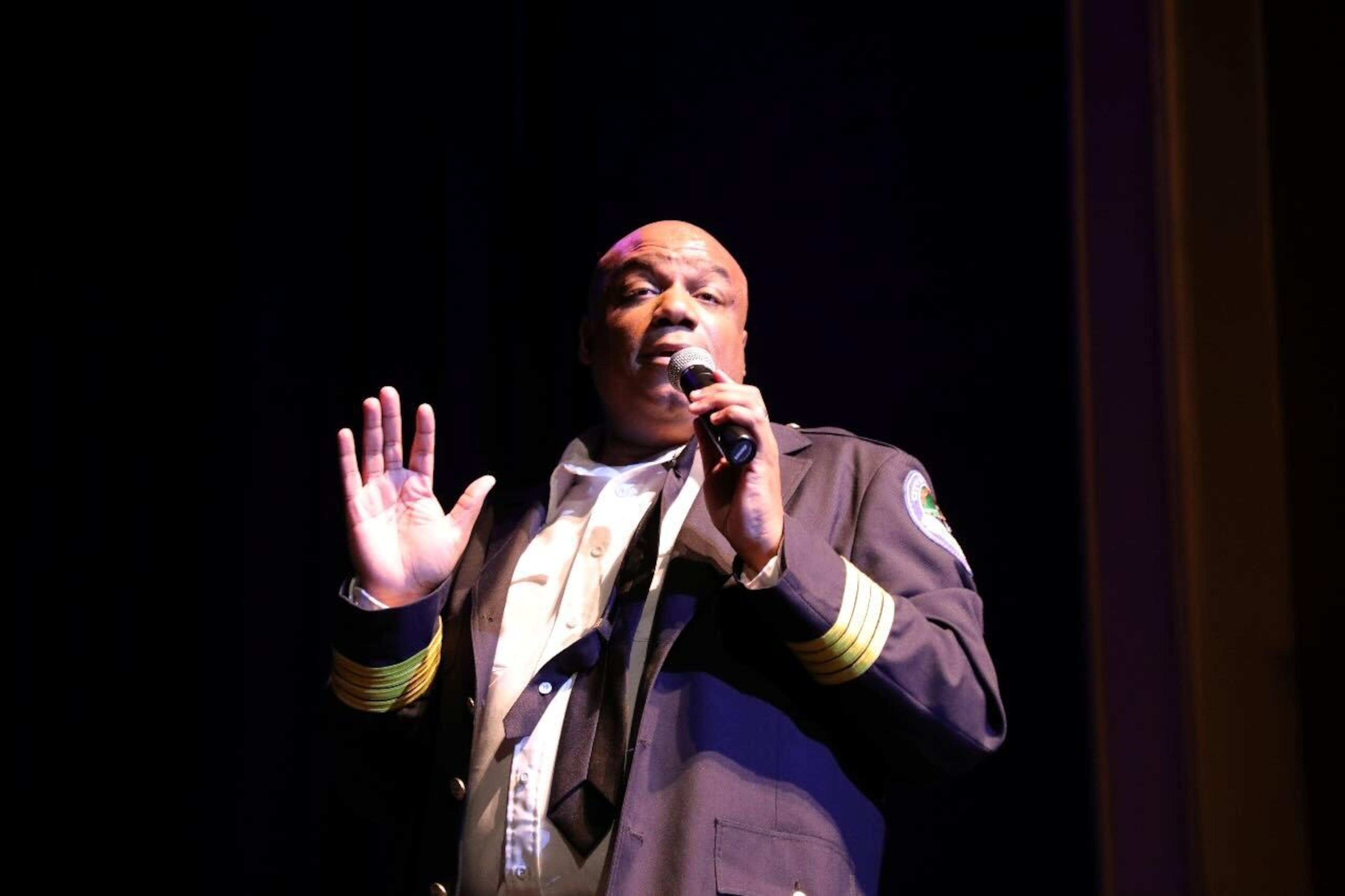 Daryll Triplett is a retired police officer turned stand-up comedian whose nonprofit All Cops Ain't Bad aims to better relationships between cops and civilians (Mike Williams/Courtesy of All Cops Ain't Bad).
