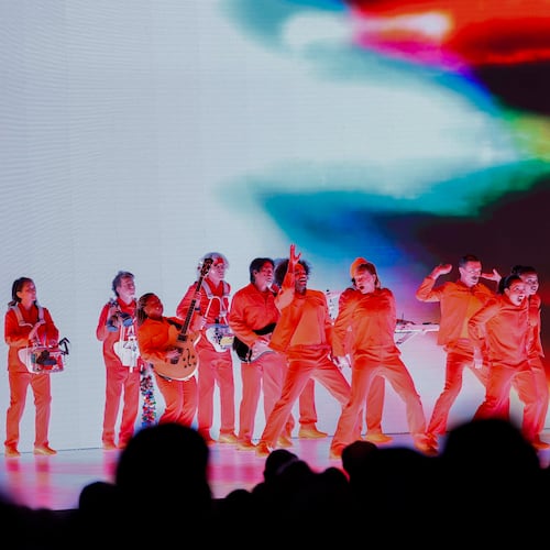 American musician, writer, visual artist, and filmmaker David Byrne will perform during his “Who Is The Sky” at the Fox Theatre on Tuesday, Dec. 2, 2025. This marks the first of two shows he will have at the historic entertainment venue. (Miguel Martinez/AJC)