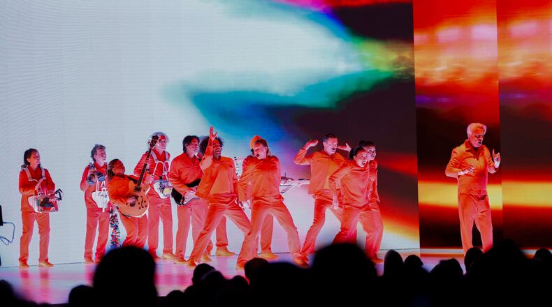 American musician, writer, visual artist, and filmmaker David Byrne will perform during his “Who Is The Sky” at the Fox Theatre on Tuesday, Dec. 2, 2025. This marks the first of two shows he will have at the historic entertainment venue. (Miguel Martinez/AJC)