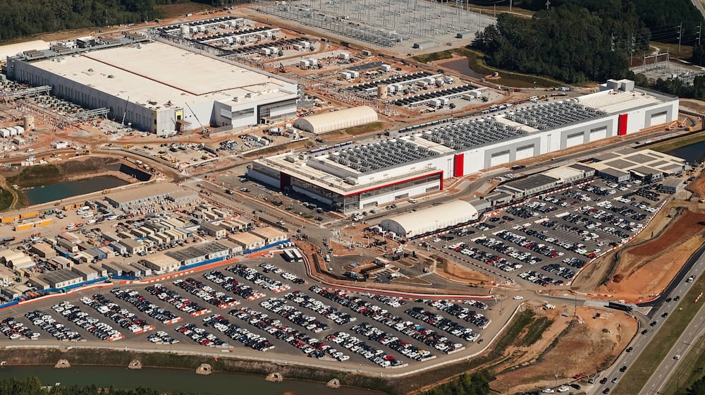 The QTS data center complex under development in Fayetteville is expected to consume as much electricity as about a million U.S. households. (Elijah Nouvelage/Bloomberg via Getty Images)