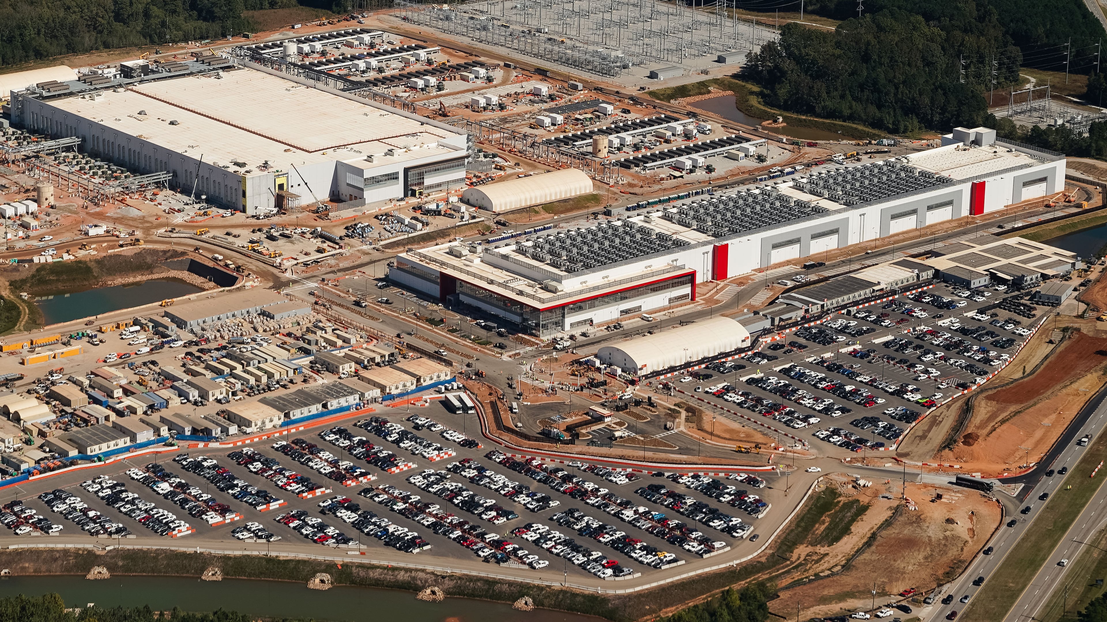 The QTS data center complex under development in Fayetteville is expected to consume as much electricity as about a million U.S. households. (Elijah Nouvelage/Bloomberg via Getty Images)