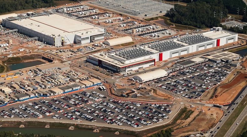 The QTS data center complex under development in Fayetteville is expected to consume as much electricity as about a million U.S. households. (Elijah Nouvelage/Bloomberg via Getty Images)