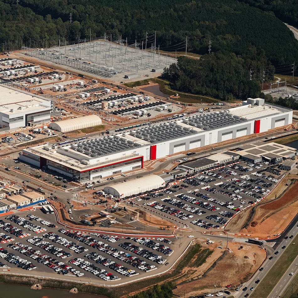 The QTS data center complex under development in Fayetteville is expected to consume as much electricity as about a million U.S. households. (Elijah Nouvelage/Bloomberg via Getty Images)