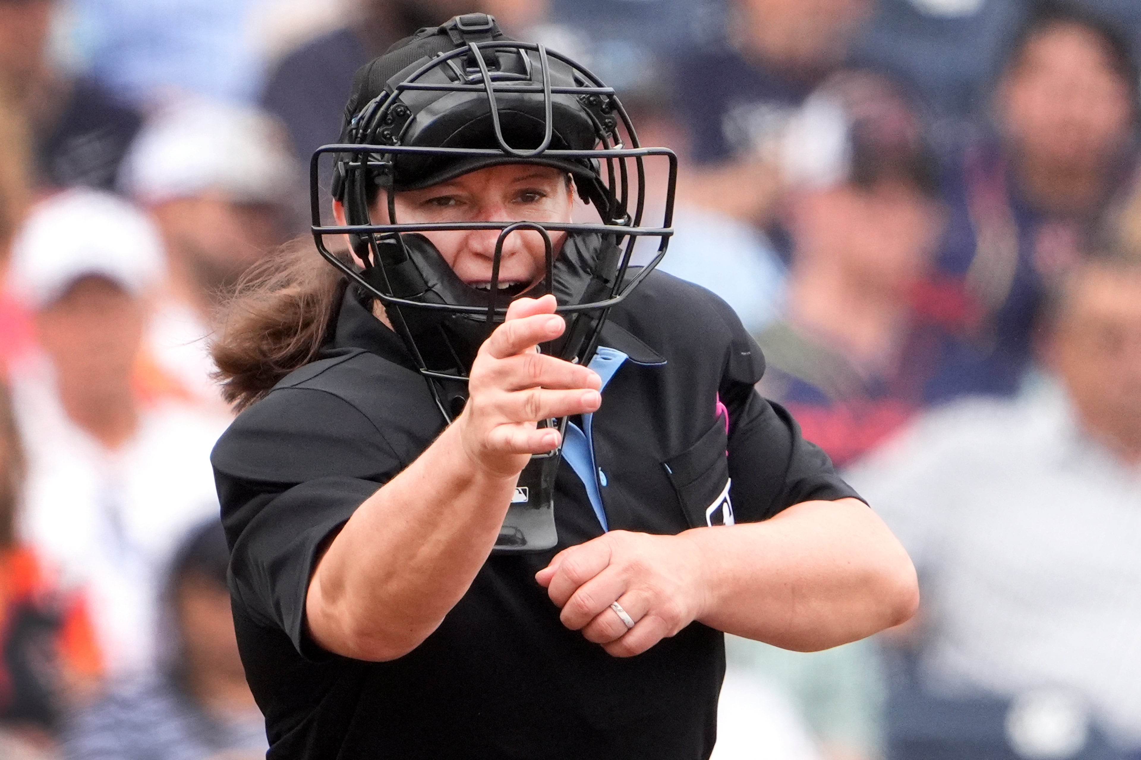 POV: Your look at the first female umpire to call a major league baseball game.