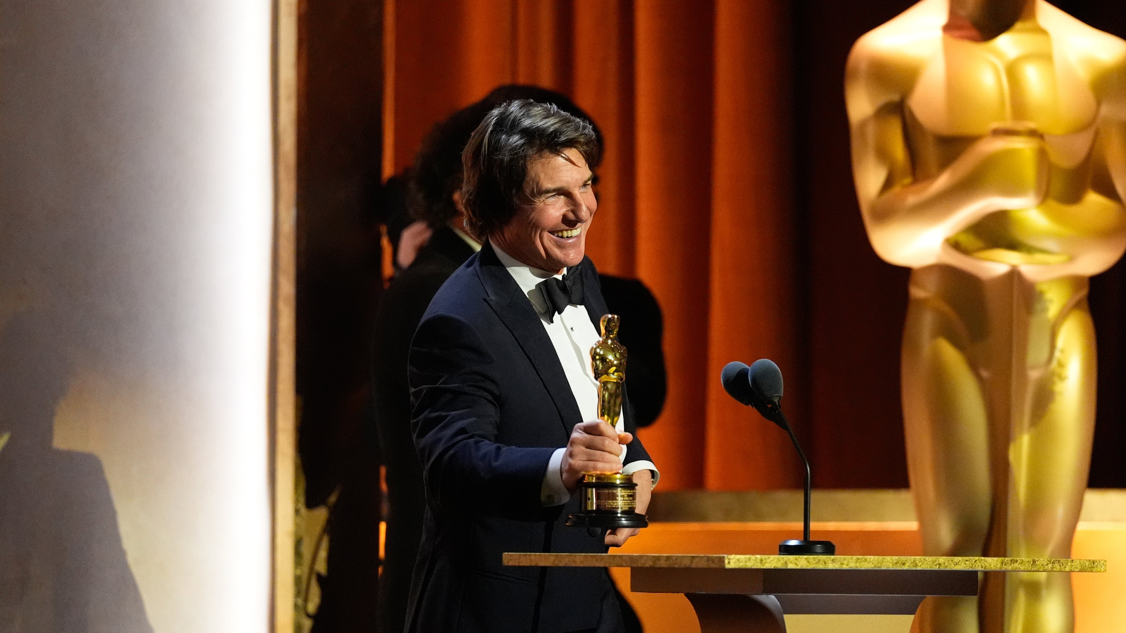 Tom Cruise receives an Academy honorary award during the 16th Governors Awards on Sunday, Nov. 16, 2025, at The Ray Dolby Ballroom in Los Angeles. (AP Photo/Chris Pizzello)