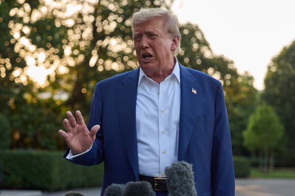 President Donald Trump speaks with reporters before boarding Marine One on the South Lawn of the White House, Tuesday, June 24, 2025, in Washington. (AP Photo/Evan Vucci)