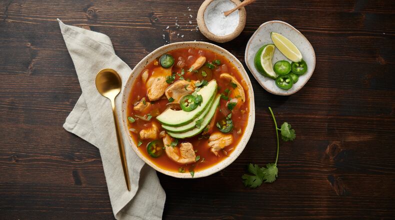 Get in-store meal samples like this chicken fajita soup made from Pacific bone broths at The Fresh Market. Photo credit: The Fresh Market.