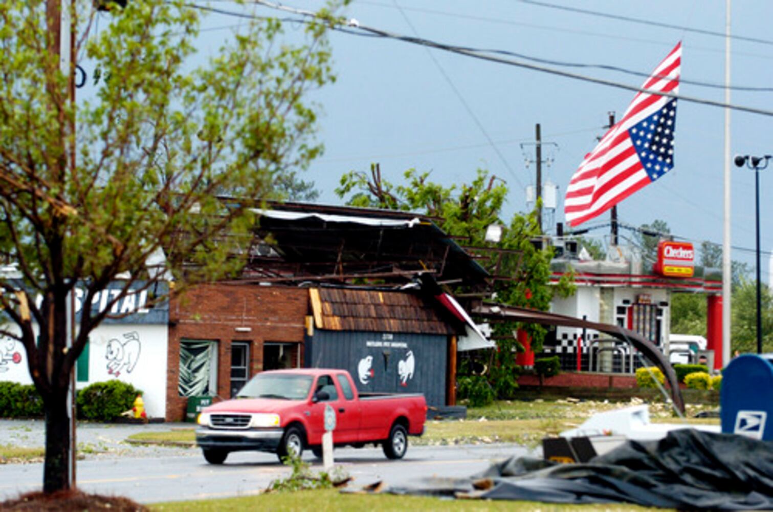 Tornado damage in Macon, elsewhere in state