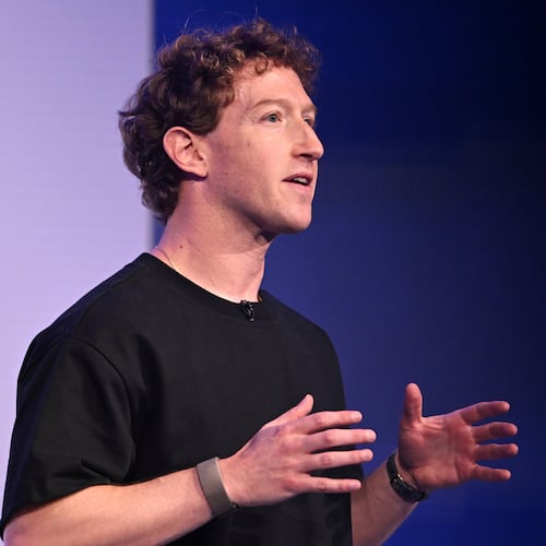 FILE - Meta CEO Mark Zuckerberg speaks during the company's Connect developer conference Wednesday, Sept. 17, 2025, in Menlo Park, Calif. (AP Photo/Nic Coury, File)