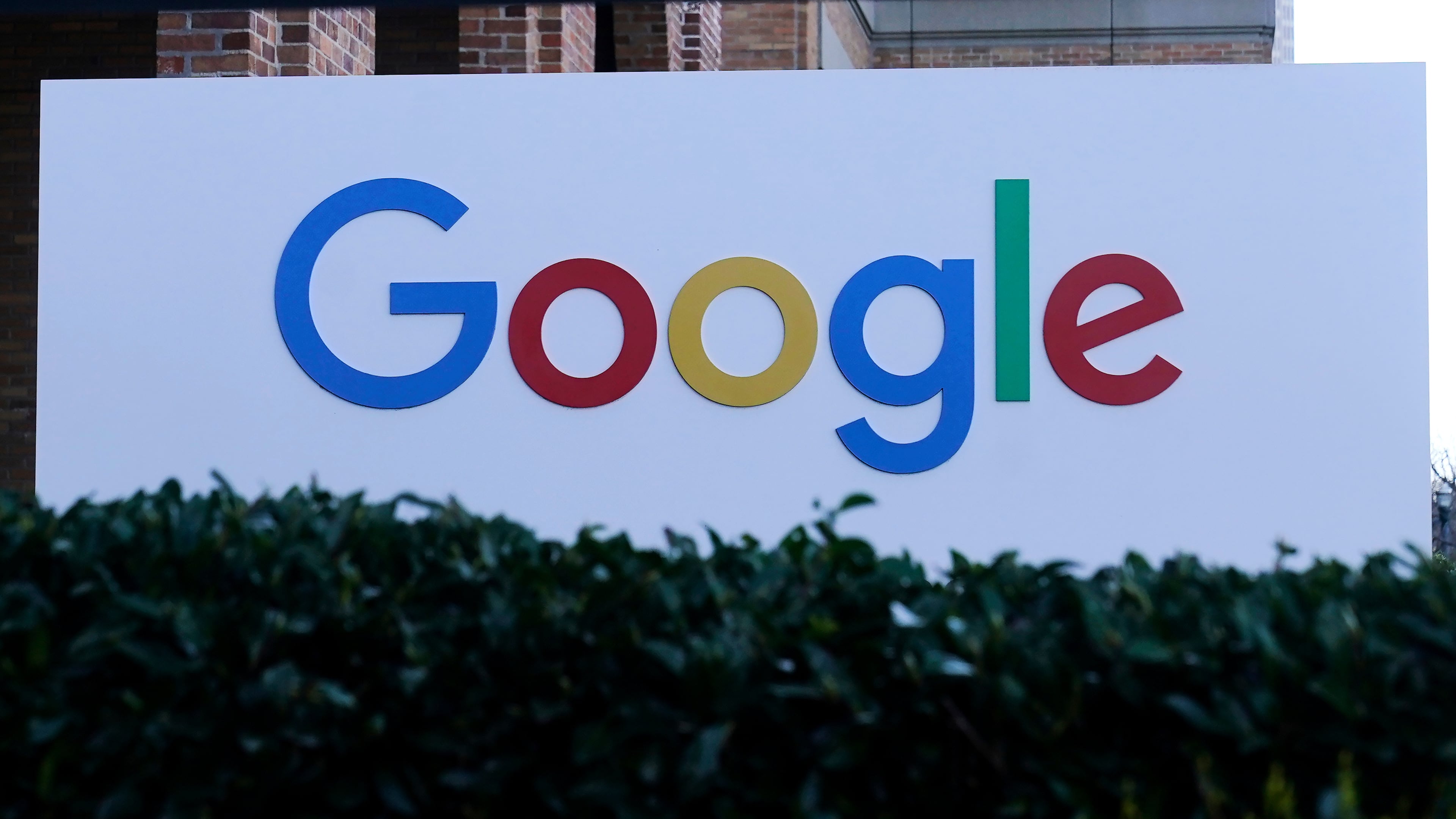 FILE - A Google sign is displayed at the company's office in San Francisco, April 12, 2023. (AP Photo/Jeff Chiu, File)