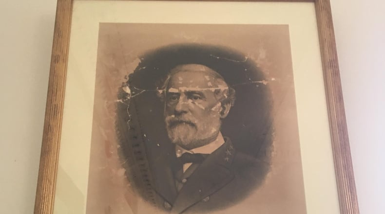 This portrait of Robert E. Lee has been removed from the University of Georgia’s Demosthenian Literary Society. PHOTO CONTRIBUTED