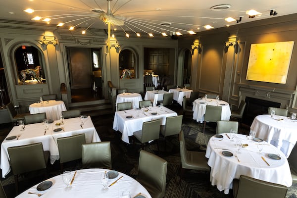 A view of Aria in Atlanta on Thursday. The restaurant is a finalist in the hospitality category of the 2025 James Beard Awards. (Arvin Temkar/AJC)