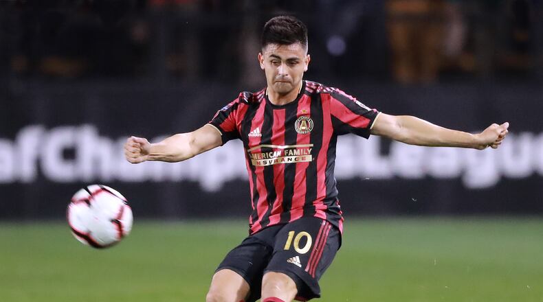 Feb. 28, 2019 Kennesaw: Atlanta United midfielder Pity Martinez works against C.S. Herediano in their Concacaf Champions League soccer match on Thursday, Feb. 28, 2019, in Kennesaw. Curtis Compton/ccompton@ajc.com
