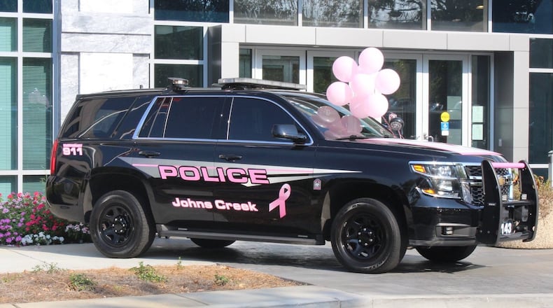 The Johns Creek Police Department will replace a 2016 Chevy Tahoe that was involved in an accident earlier this year. (Courtesy Johns Creek Police Department)
