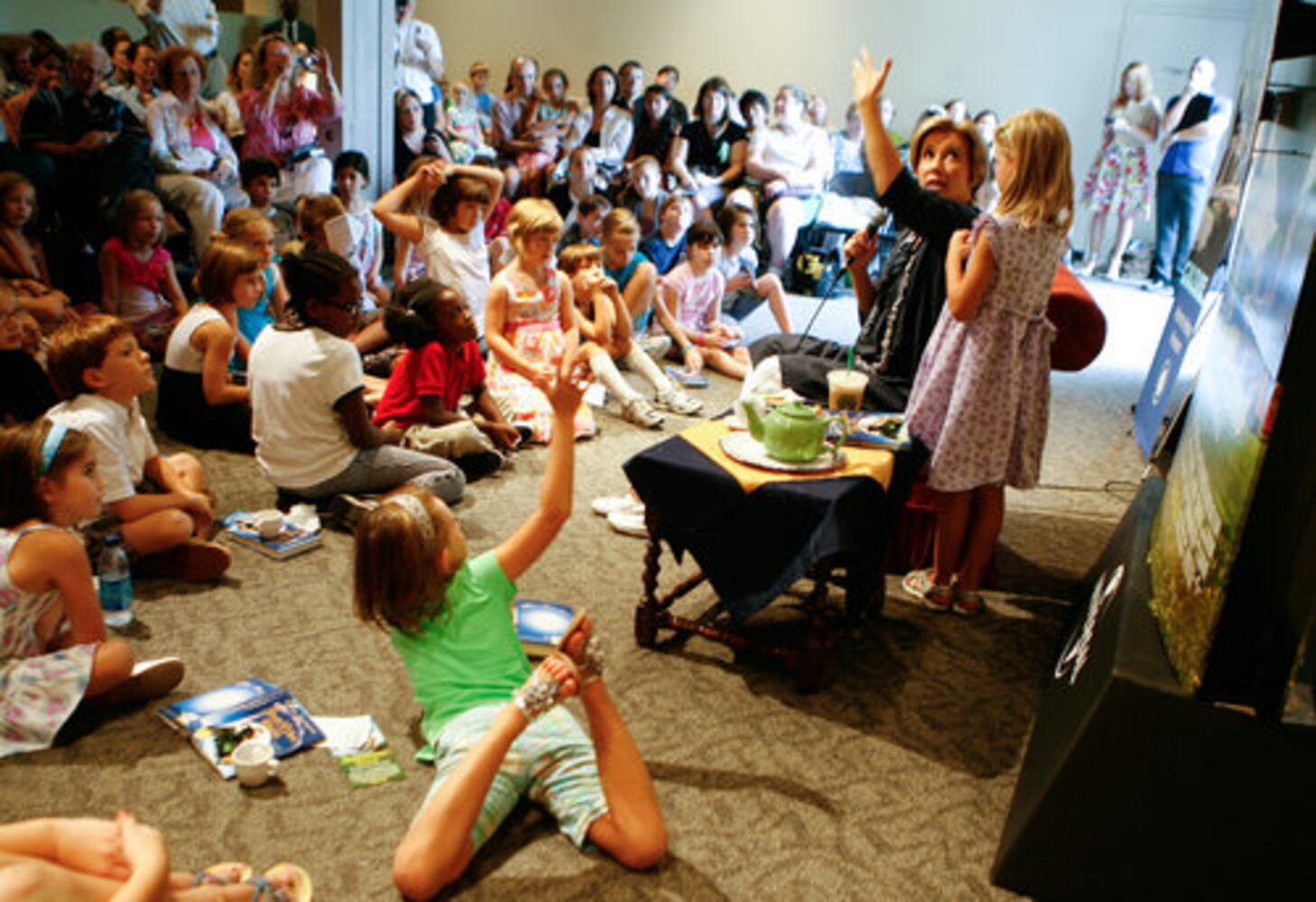 Emma Thompson delights young fans during tea